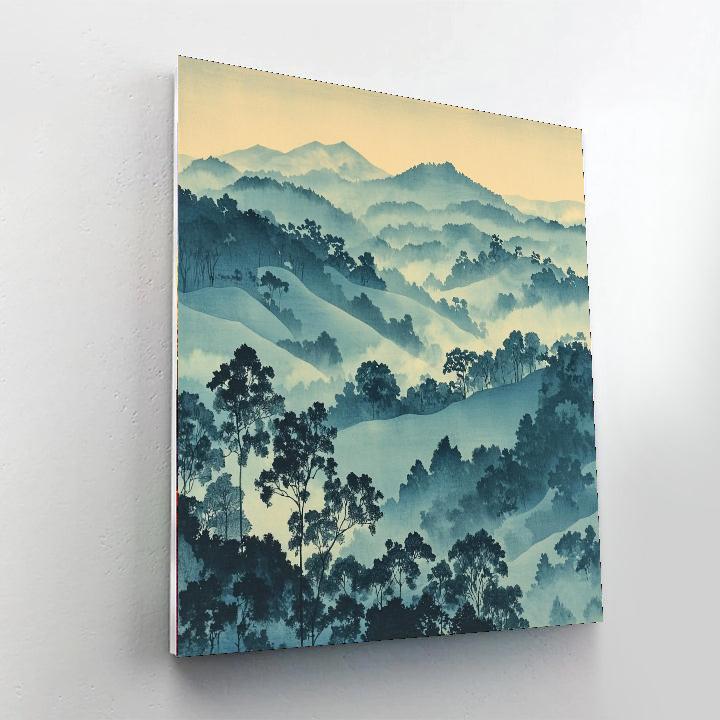 Utagawa Hiroshige Inspired Mystic Fog  Paint By Numbers Art