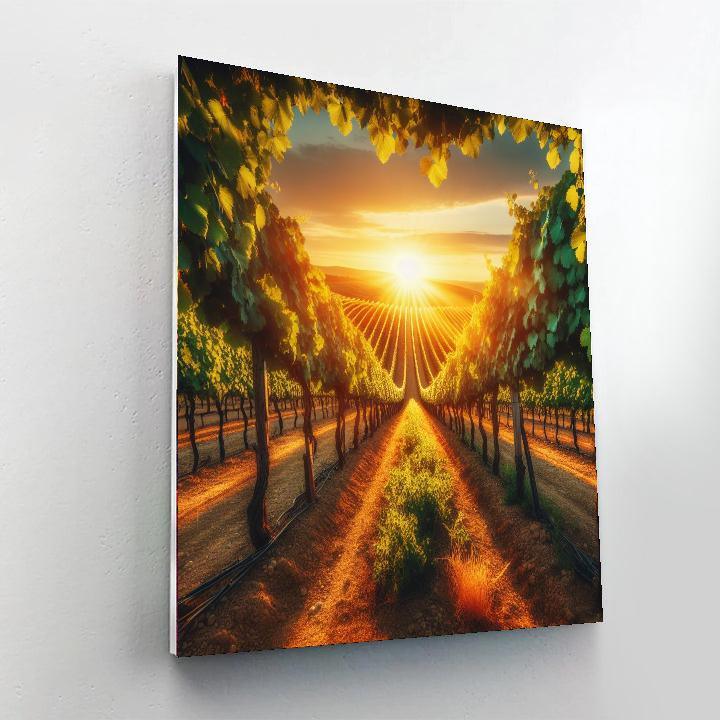 Sunlit Vineyard Pathway DIY Paint By Numbers