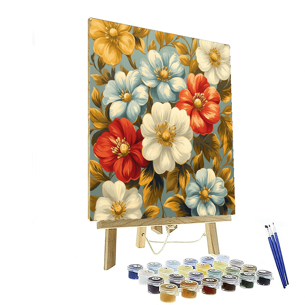 Gustav Klimt Inspired Klimt's Floral Whisper  Painting By Numbers Kit