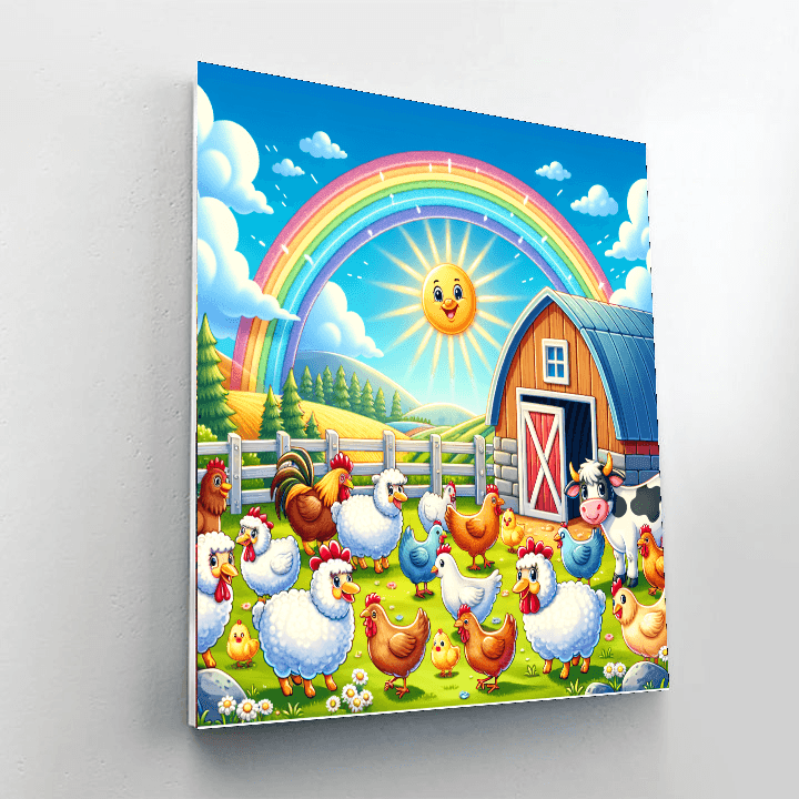 Joyful Farmyard Frolic Paint By Numbers