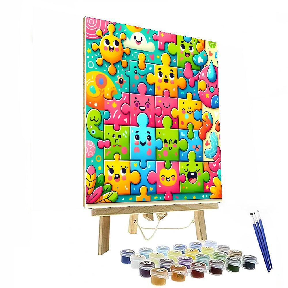 Joyful Jigsaw Number Painting