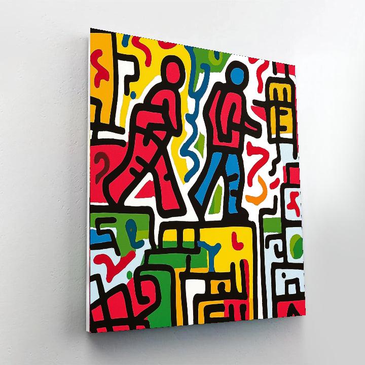Haring Inspired Urban City Vibes  Number Painting