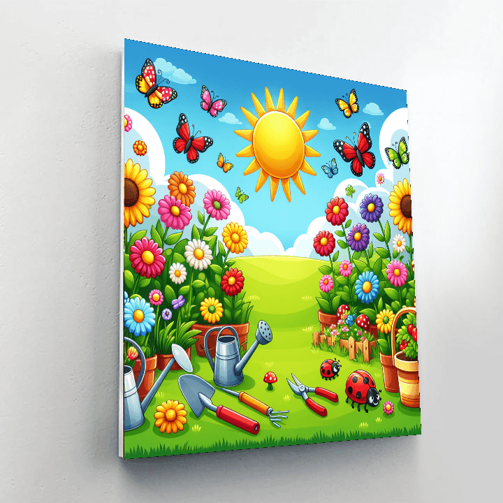 Cheerful Gardening Kit Number Painting