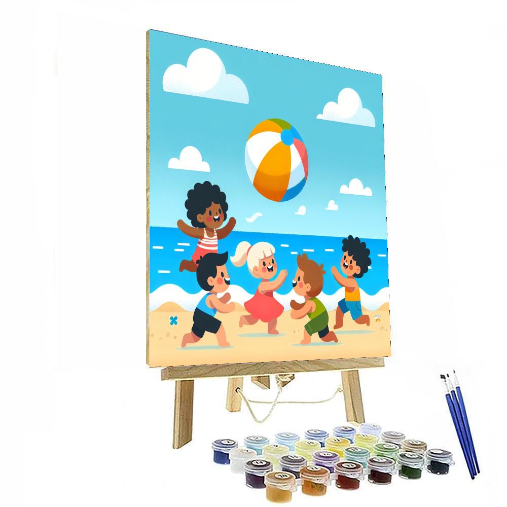 Bouncy Beach Ball Fun Paint By Numbers Art