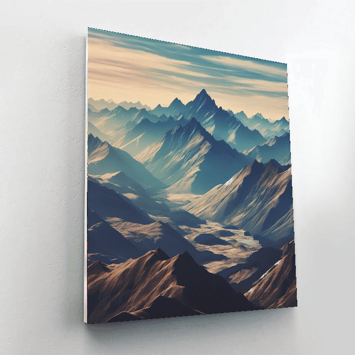 Ethereal Mountain Vista Number Painting