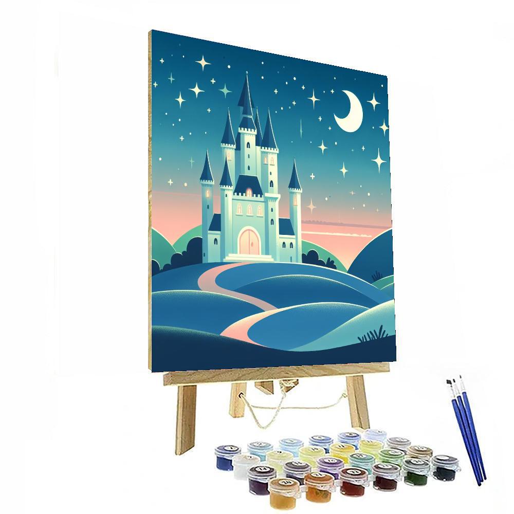 Starlit Castle Keep Paint By Numbers Art