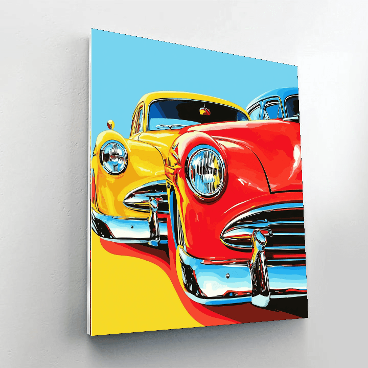 Roy Lichtenstein Inspired Classic Vintage Cars  Paint By Numbers Kits
