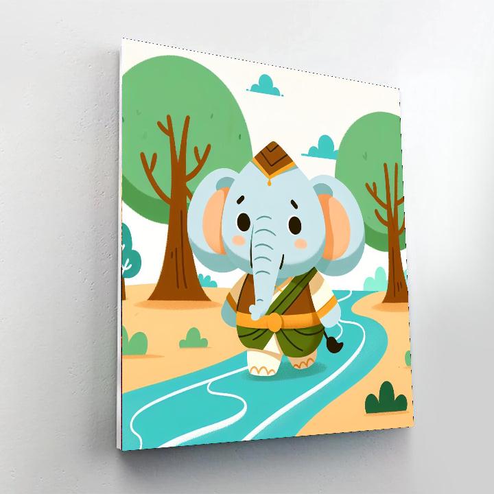 Enlightened Elephant Adventure Painting Number Kit