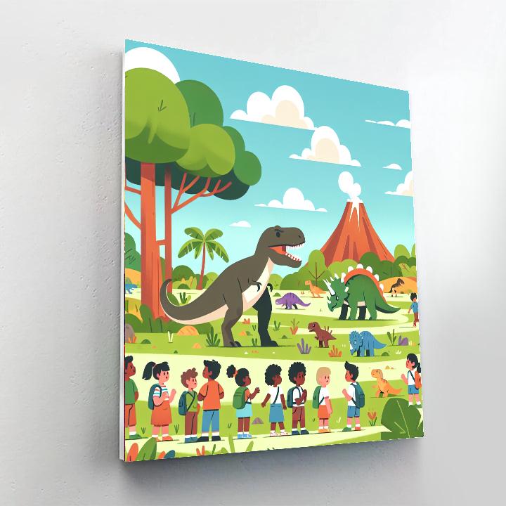 Thrilling Dino World Expedition DIY Paint By Numbers