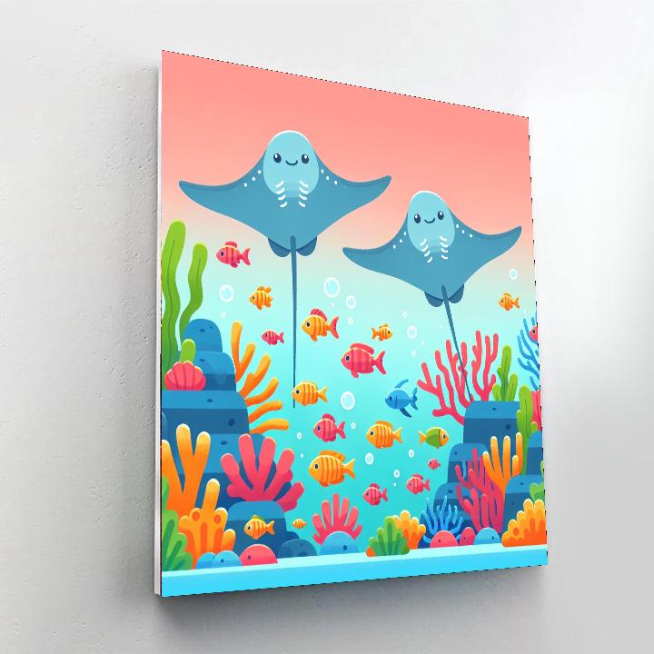 Rocky Reefs And Rays Paint By Color