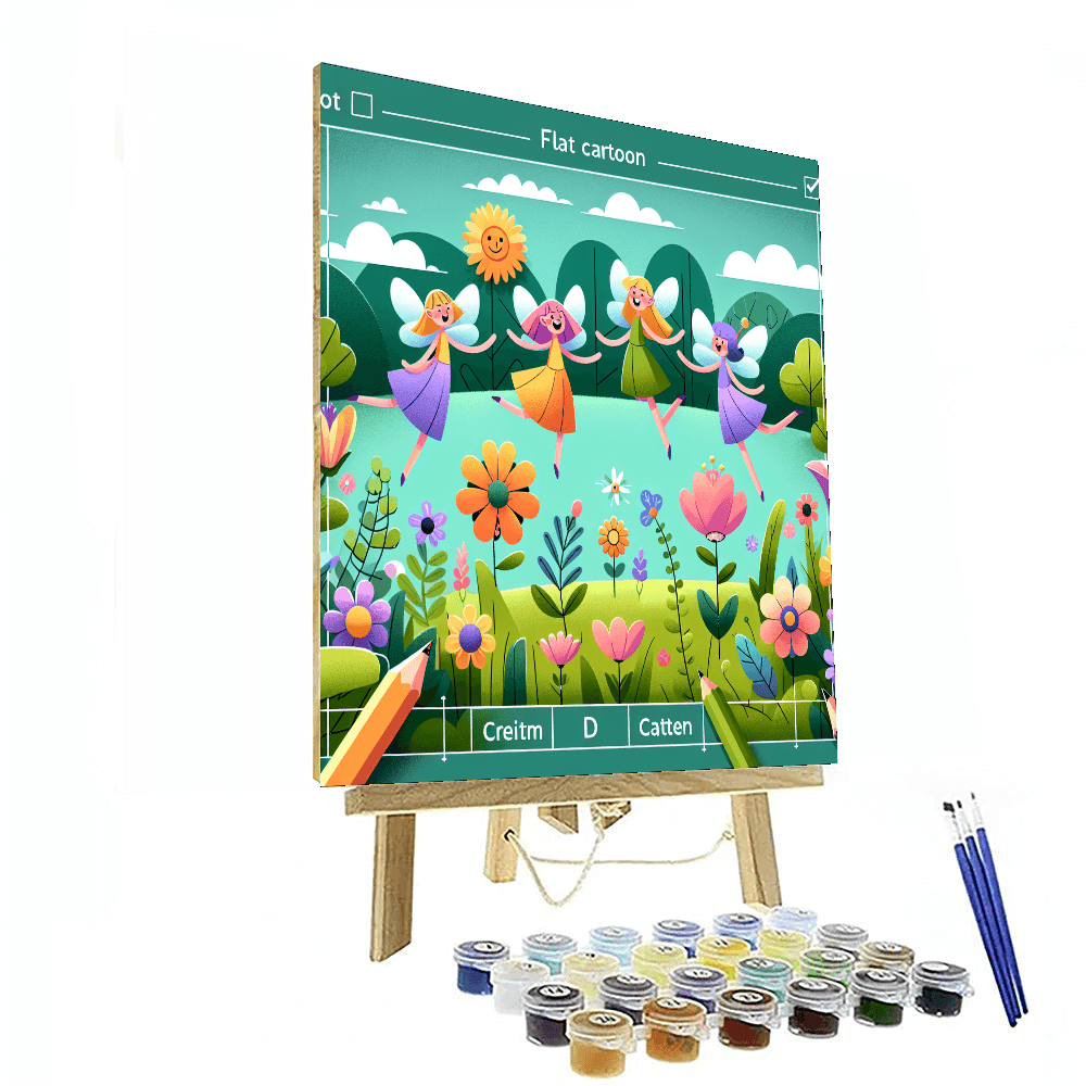 Fairytale Garden With Dancing Fairies Numbered Painting Kits