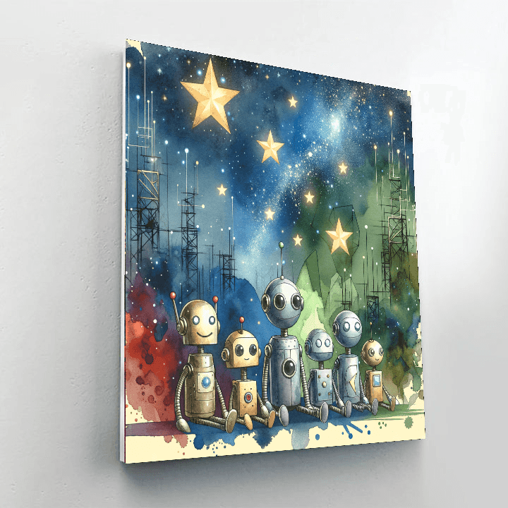 Robot Planet Paint By Numbers