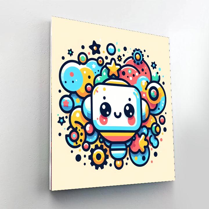 Bubbly Robot DIY Paint By Numbers