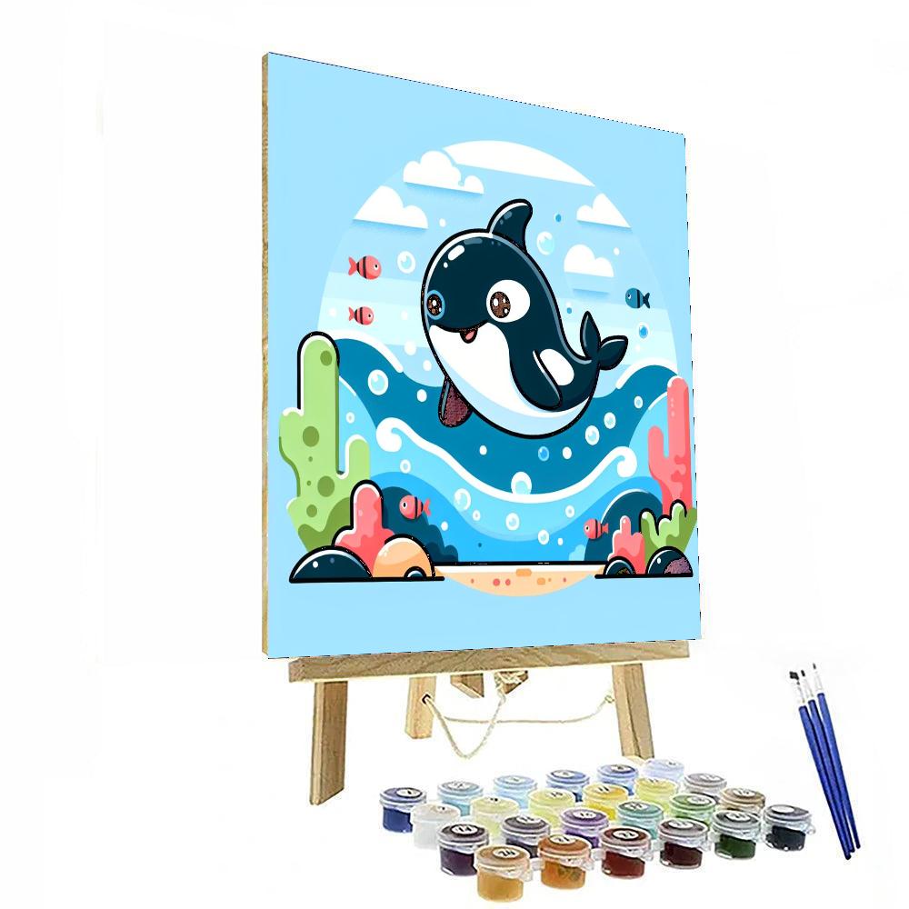 Friendly Orca's Ocean Swim Numbered Painting Kits