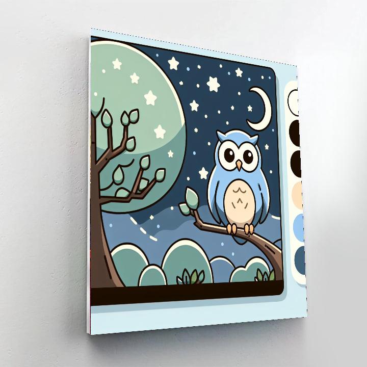 Wise Owl's Starry Study Paint By Color