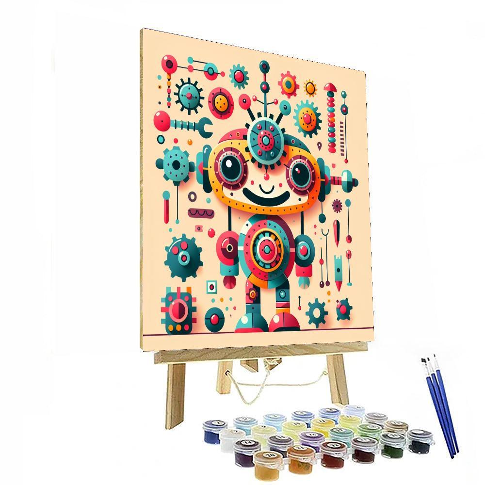 Funky Robot Assembly Paint By Color