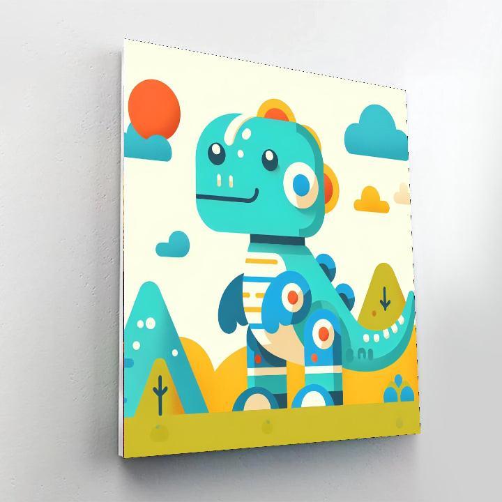 Cool Robot Dino Paint By Color