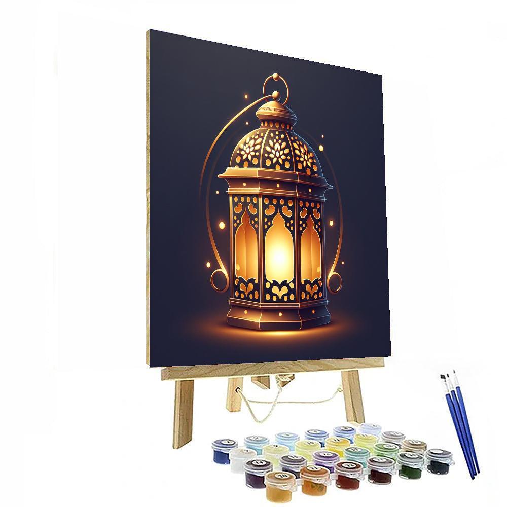 Amber Glow Lantern Paint By Number