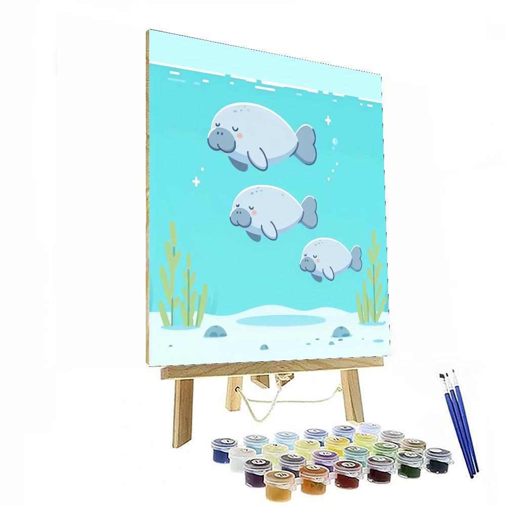 Mellow Manatees Numbered Painting Kits