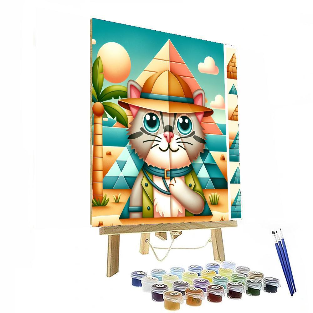 Ancient Egypt Explorer Cat Painting By Numbers Kit