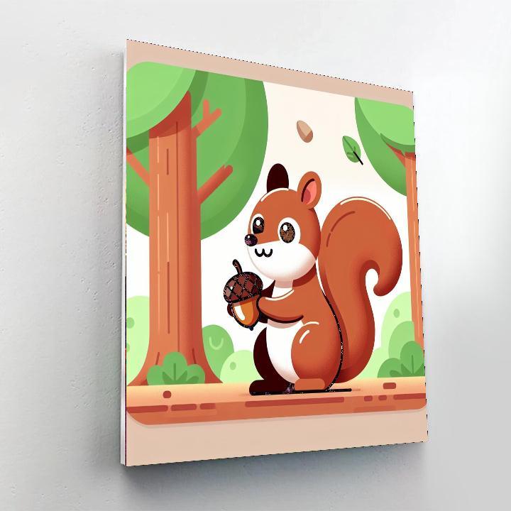 Squirrel's Acorn Adventure Paint By Number