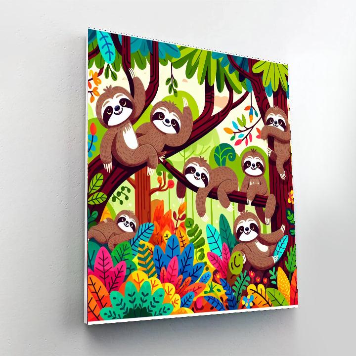Sassy Sloths Painting Number Kit