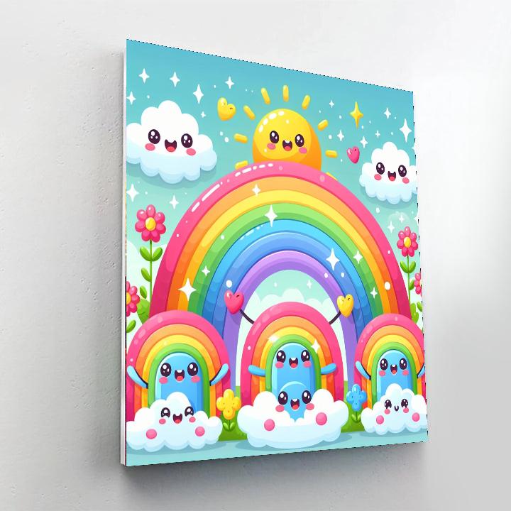 Joyful Rainbow Friends Painting By Numbers Kit