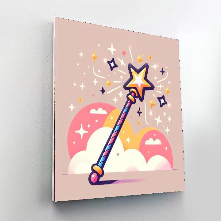 Sparkly Magic Wand Paint By Numbers Art