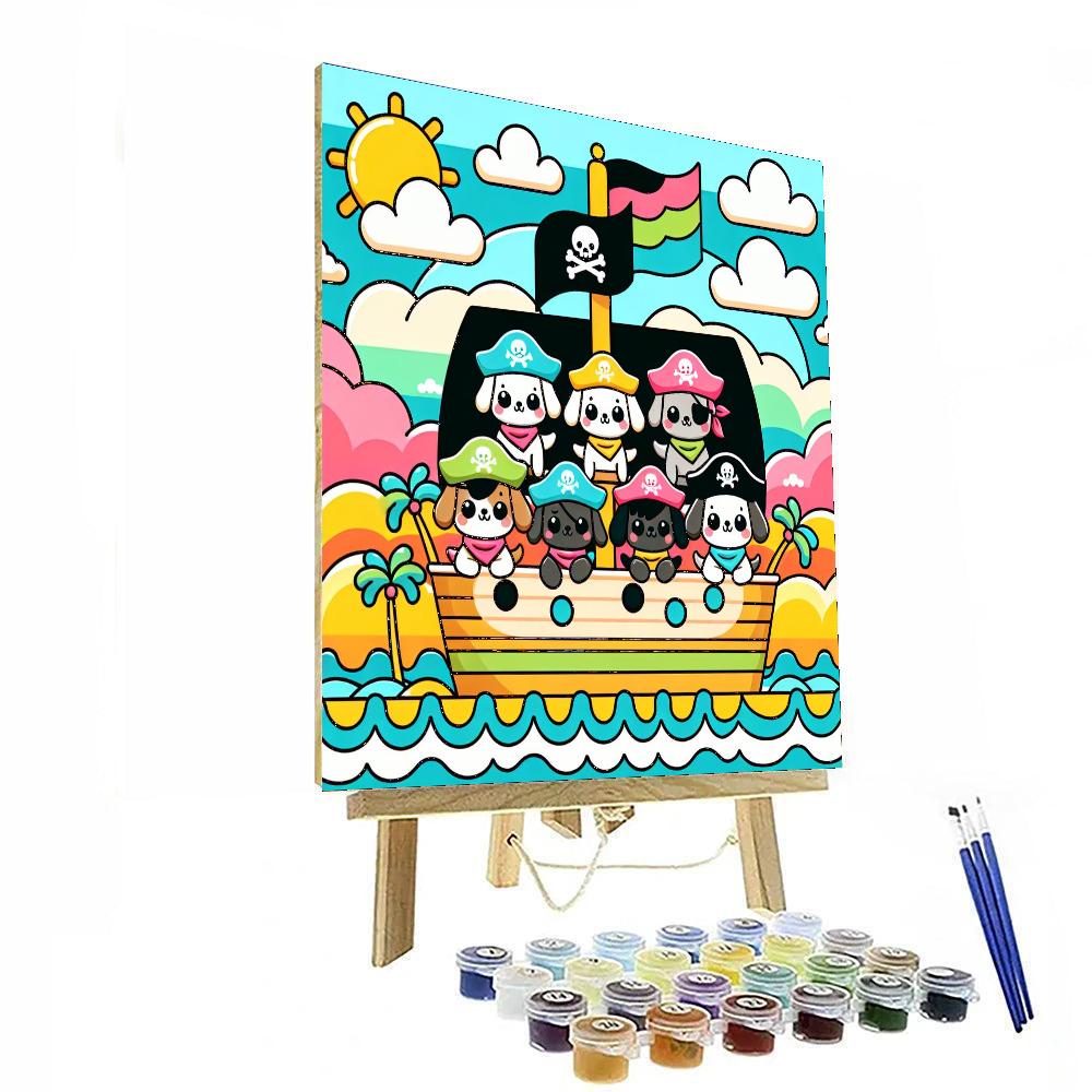 Puppy Pirate Pursuit Number Painting