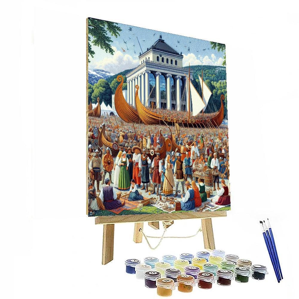 Vikingskipshuset Summer Festival - Norway Number Painting