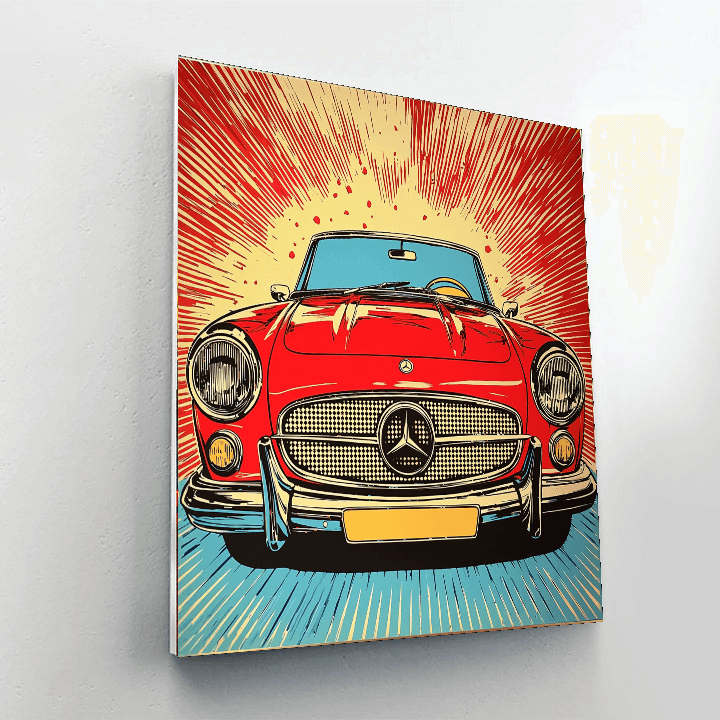 Roy Lichtenstein Inspired Retro Car Rendezvous  Paint By Color