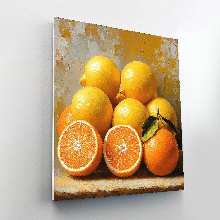 Paul Cézanne Inspired Vibrant Citrus Dream  Paint By Numbers Art