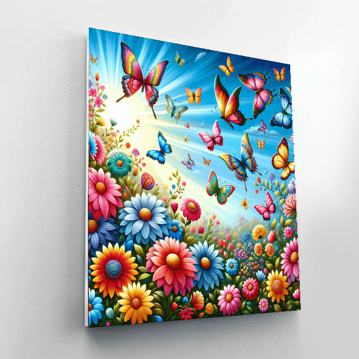 Colorful Butterfly Dreams Number Painting