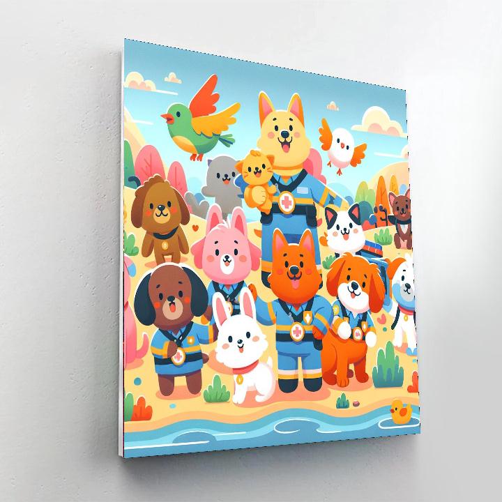 Incredible Animal Rescue Team Numbered Painting Kits