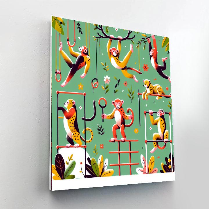 Jungle Gymnastics Gala Paint By Numbers Art