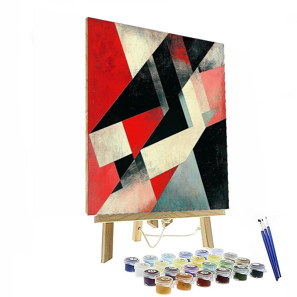 Kazimir Malevich Inspired Dynamic Composition  Painting Number Kit