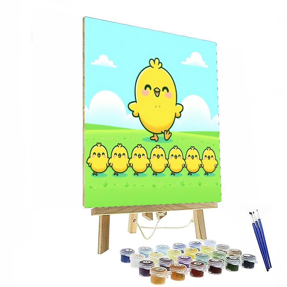 Charming Chick Parade Paint By Numbers Art