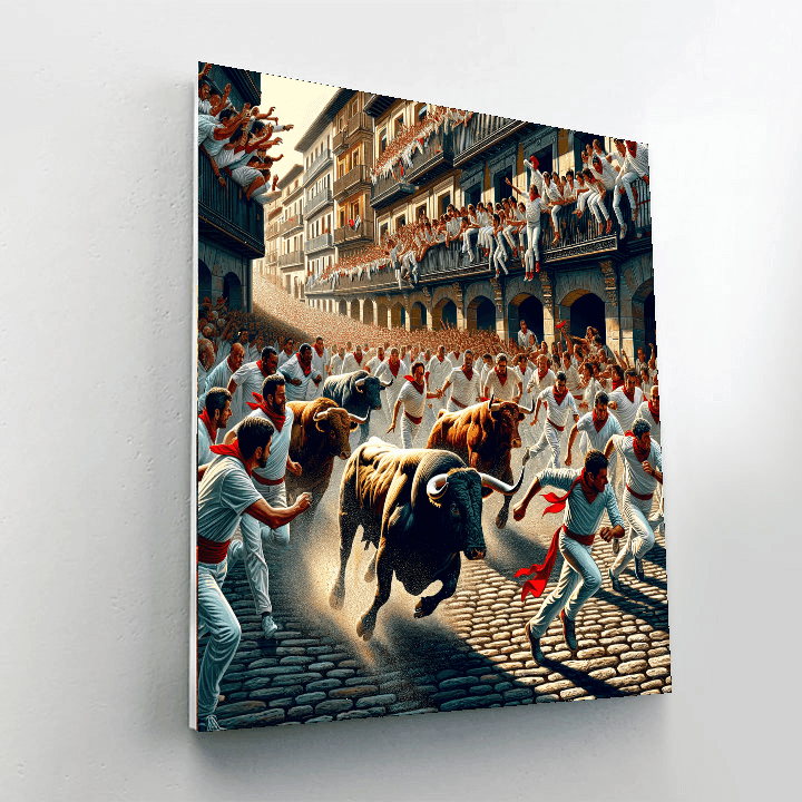 Running Of The Bulls - Pamplona Paint By Number