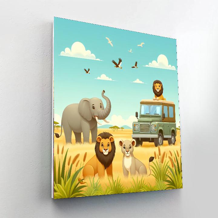 Savannah Wildlife Expedition Painting Number Kit