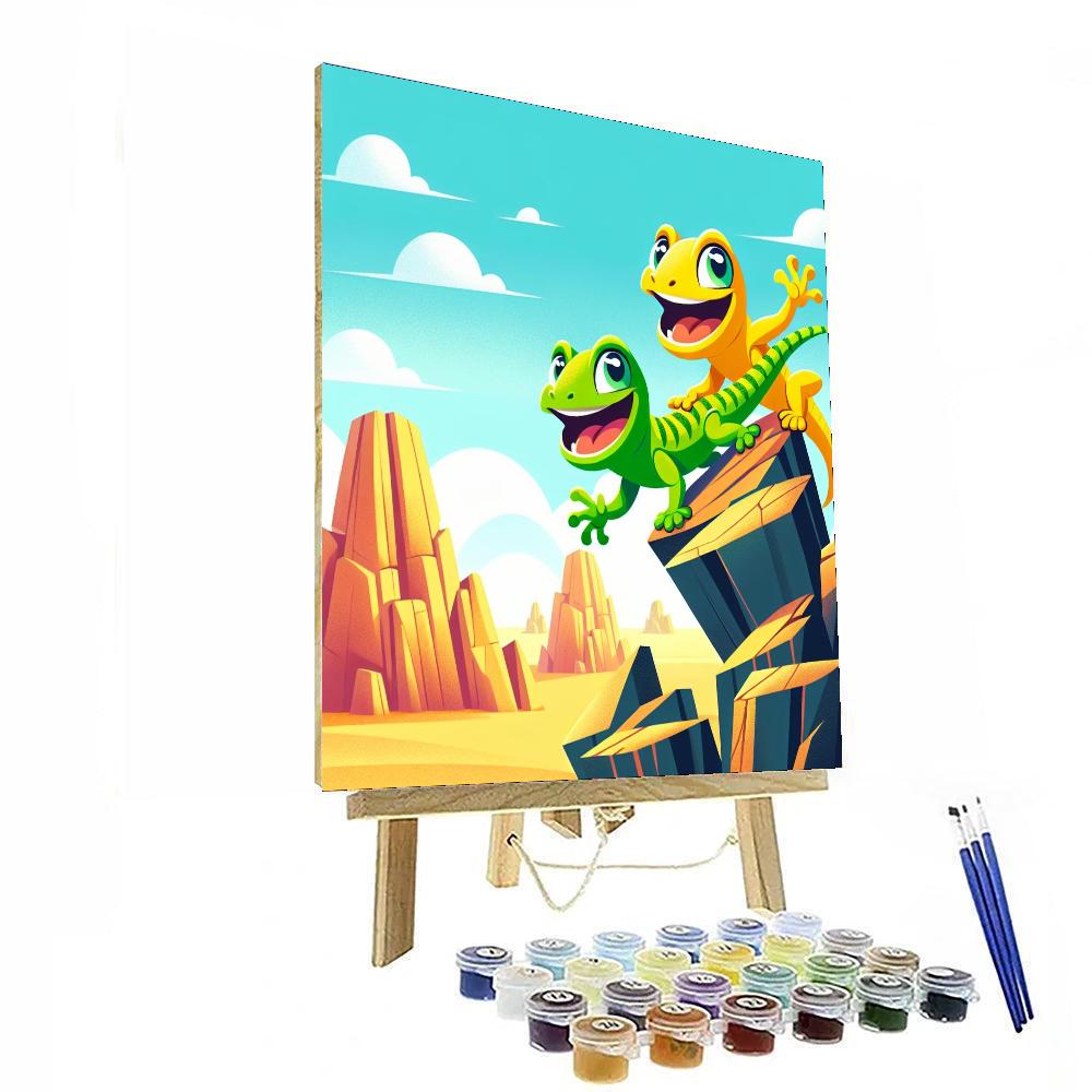 Giggling Geckos Paint By Numbers Art