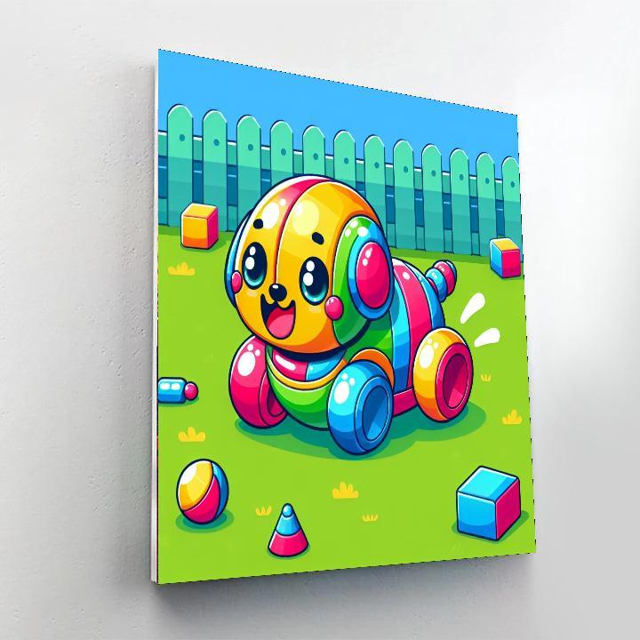 Energetic Robot Dog Painting By Numbers Kit