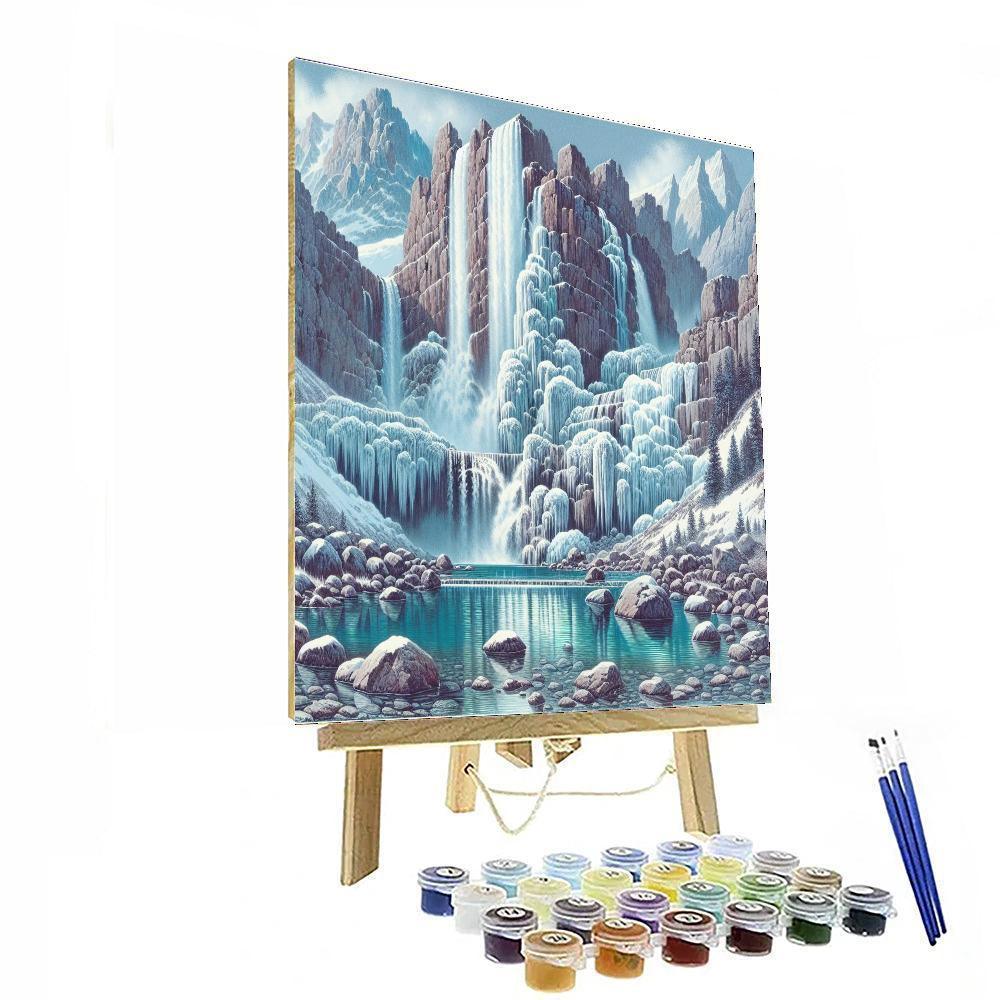 Cascading Mountain Falls Paint By Numbers