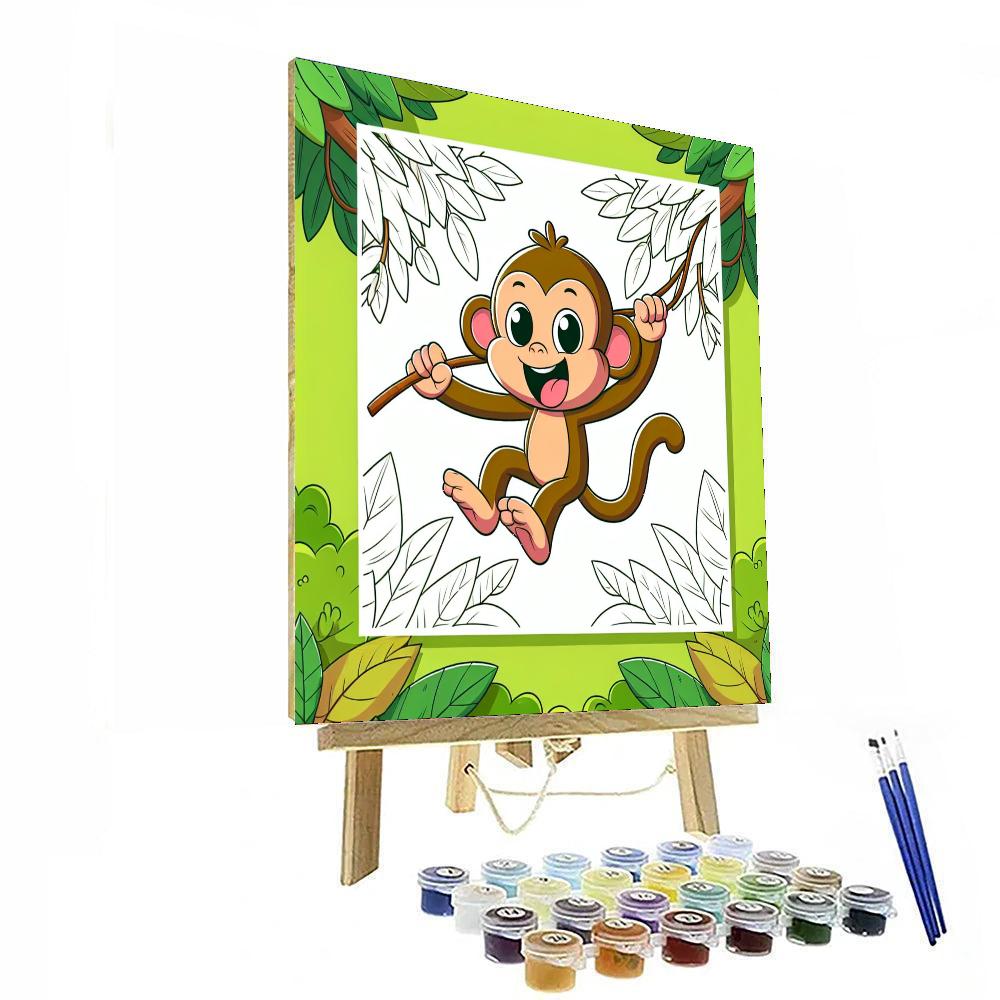 Adventure Jungle Monkey Painting Number Kit