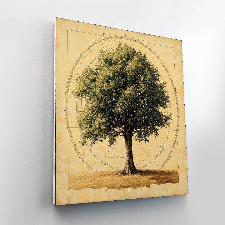 Leonardo Da Vinci Inspired Eternal Arboreal Elegance  Numbered Painting Kits