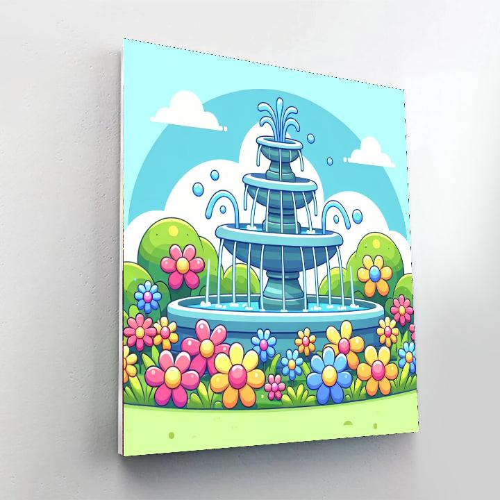 Bubbling Fountain Paint By Numbers Art