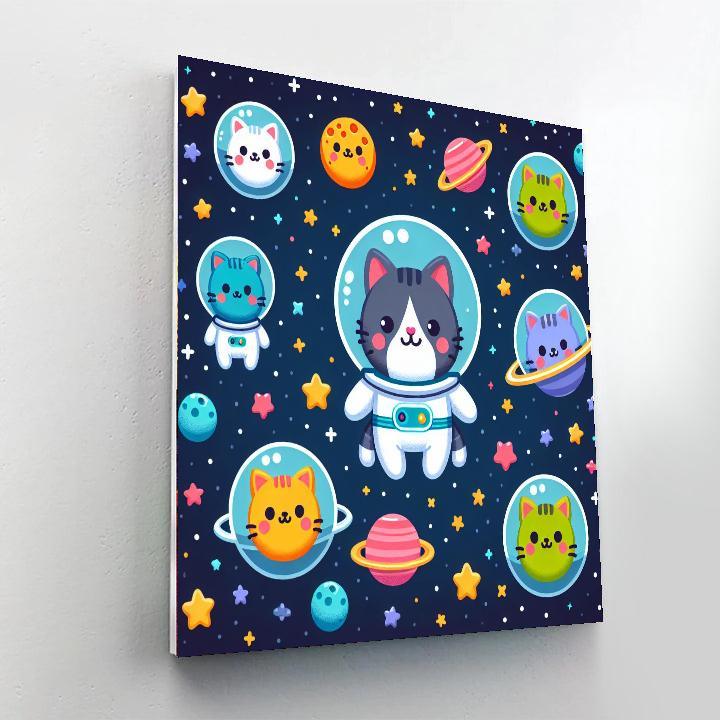 Curious Space Kittens Paint By Number