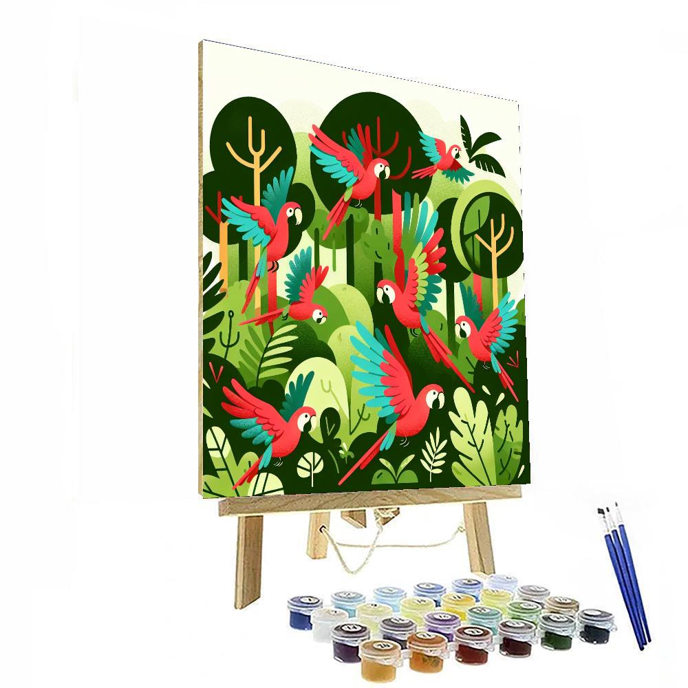 Petite Parrot Adventure Paint By Numbers Art