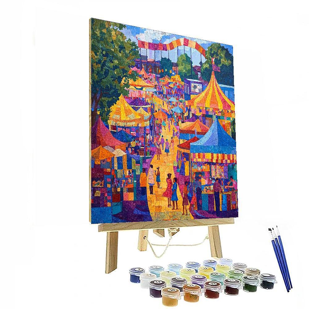 Romare Bearden Inspired Vibrant Carnaval Delights  Paint By Color