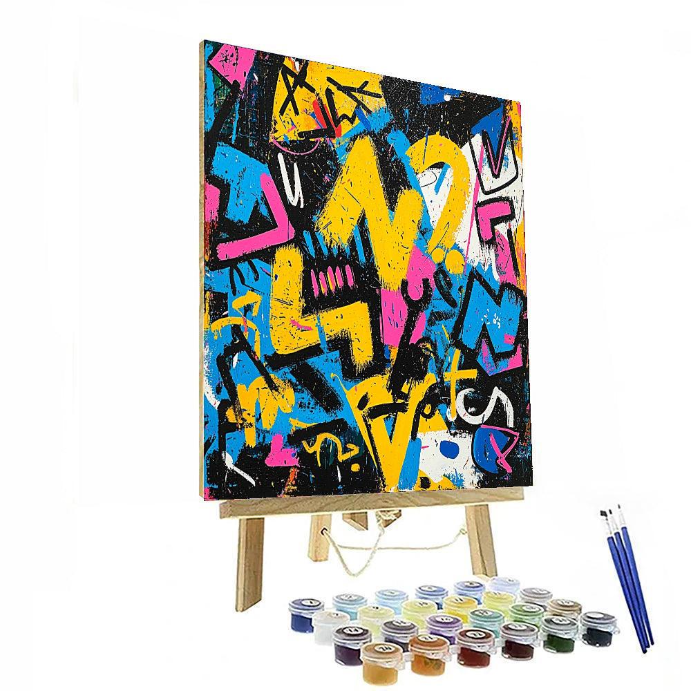 Jean-Michel Basquiat Inspired Scribbles Of The Soul  Number Painting