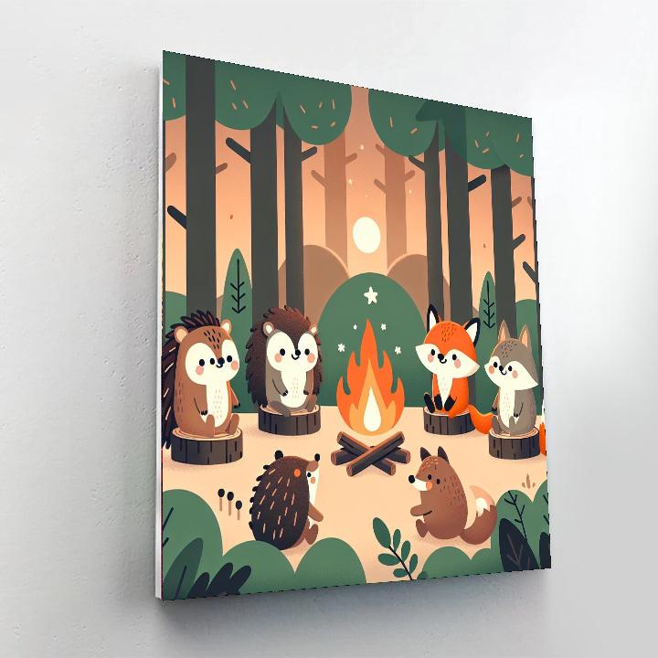 Cozy Woodland Home Painting By Numbers Kit